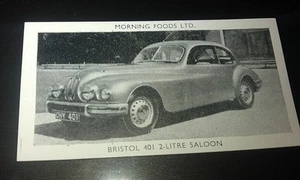 1953 BRISTOL 401 Saloon Orig Cereal Trading Card - Imagen 1 de 2