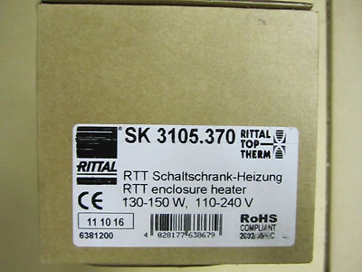 NEW RITTAL 3105370 RTT ENCLOSURE HEATER 130-150W 110-240V SK 3105.370 QUANTITY - Image 1 of 2