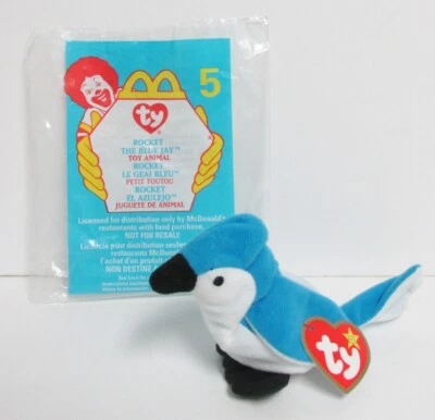 Ty Teenie Beanie Baby "Rocket" the Blue Jay, #5 de 12, serie 1999 PRÍSTINO NUEVO Foto 1 de 4
