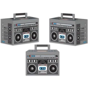 Boom Box Favor Boxes 3 Pack Paper 4" x 5.75" Music Party Favors Decoration - Picture 1 of 1