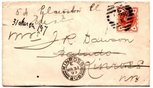 1897 QV 1/2d Vermillion Duplex Edinburgh to Kinross - Picture 1 of 3