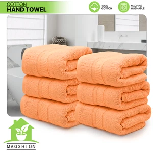 6 Pack Ultra Soft 100% Cotton Hand Towel Set 16"x28" Highly Absorbent Hand Towel - Picture 1 of 12