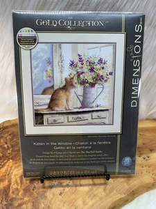 Dimensions Gold Collection Cross Stitch Kit KITTEN IN THE WINDOW 70-35359 NEW - Picture 1 of 10