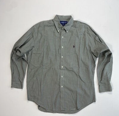 Camisa Ralph Lauren Blake Para Hombres Grande Pata de Gallo Botón De Colección Carrera Informal Preppy Foto 1 de 4