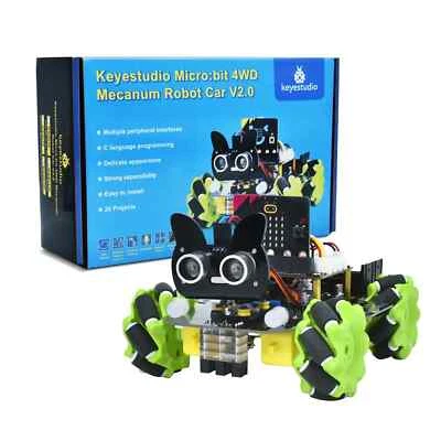 4WD V2 Robot Car Mecanumo Smart Wheel For Micro:bit Python Graphic Programming - Image 1 of 4