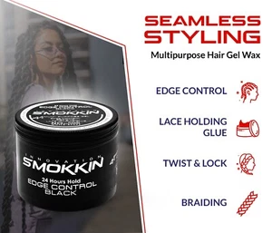 Smokkin Strong Hold Hair Gel, Braiding Gel, Edge Control-16.9 Fl oz- Black - Picture 1 of 8