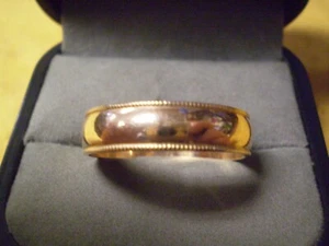 10K Yellow Gold Ladies Men's Band Ring 3.2 Grams - Picture 1 of 5