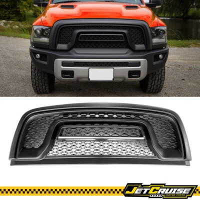 Parachoques delantero negro mate para Dodge Ram 1500 Rebel 15-18 rejilla de malla superior Foto 1 de 4