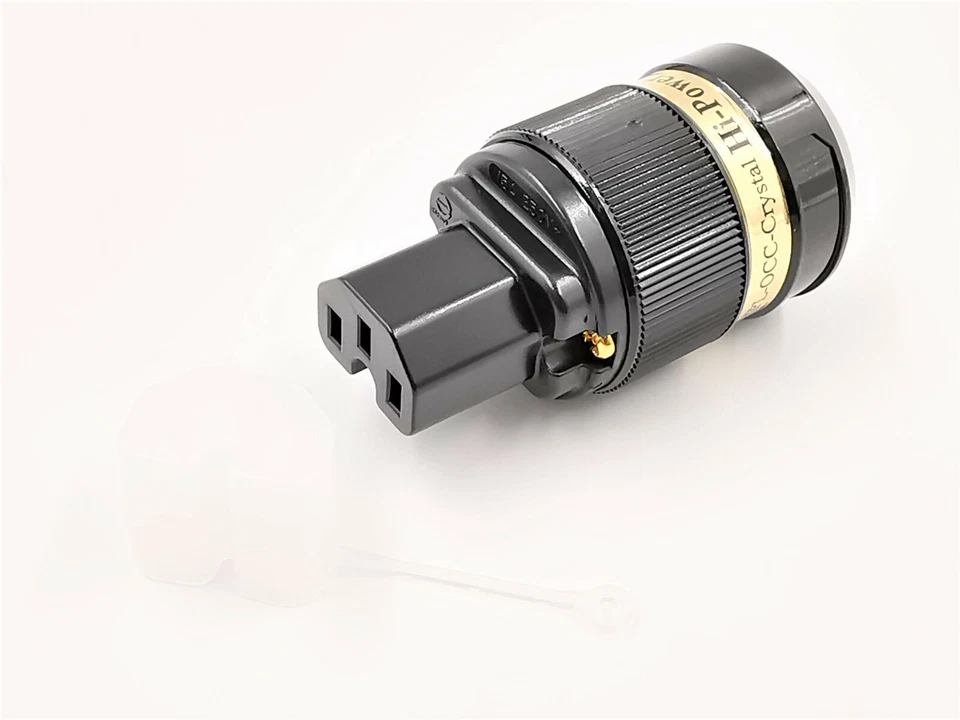 Conector IEC de alta gama chapado en rodio plata pura IeGO 8095-Ag (negro) Foto 1 de 1