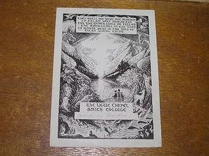 Vintage The Little Chapel Smith College Bergszene mit Junge Hund & Katze braun - Bild 1 von 3