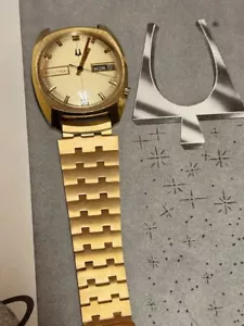 Vintage Bulova Accutron Größe matt vergoldet Band passt Kissenhüllen 17,2 mm - Bild 1 von 14