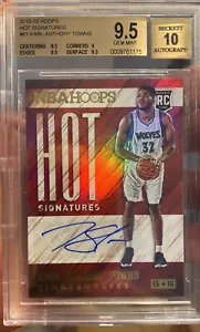 2015 Panini NBA Hoops Karl Anthony Towns Rookie Autographs BGS 9.5 Gem Mint 10 - Picture 1 of 3