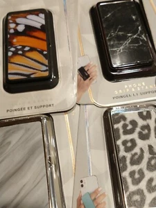 Handl Phone Grip stand Marble White Camo Leopard Zebra Black Blue Butterfly NEW - Picture 1 of 12