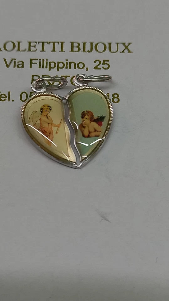 CIONDOLI CON CUPIDI SMALTATI DA DIVIDERE IN ARGENTO 925/°°°ANALLERGICO - Immagine 1 di 1