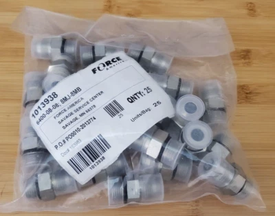(Bag of 25) 6400-08-08 ORB 1/2" to JIC 1/2" Hydraulic Straight Connector Fitting - Image 1 of 4