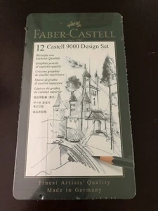Faber Castell 9000 Art Design Graphite Pencils - Tin Set 12 Pencils New GERMANY - Picture 1 of 5