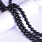 Wholesale 3 Strands 8Mm Natural Black Agate Onyx Round Gemstone Loose Beads 15''
