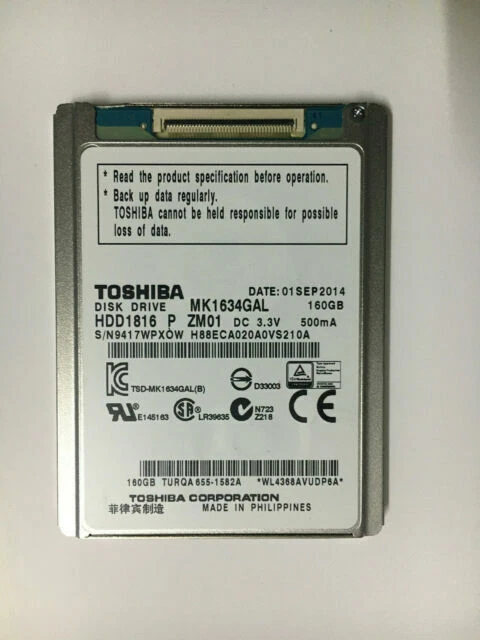 Toshiba 160 GB,Internal,4200RPM Hard Disk Drive