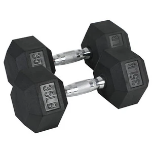 HolaHatha Iron Hexagonal Cast Home Exercise Dumbbell Free Weight, 45 Pounds - Picture 1 of 10