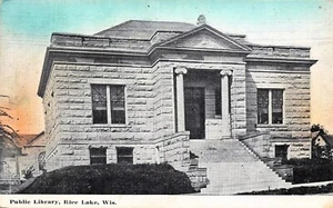 # K411 RICE LAKE, WI. POSTAL, BIBLIOTECA PÚBLICA - Imagen 1 de 2