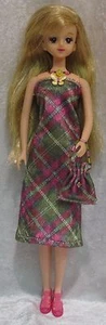 Passend für TAKARA JENNY Licca #05 Kleid, Handtasche, Halskette, Handarbeit Puppenkleidung - Bild 1 von 3