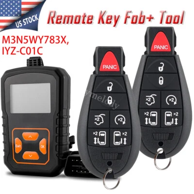 Llavero remoto para auto Dodge Grand Caravan Chrysler Town & Country 2008-2016 7B Foto 1 de 4