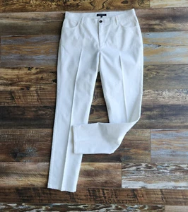 Lafayette 148 New York Slim Fit High Rise Ankle Jeans Zip Stretch White Women 10 - Picture 1 of 11