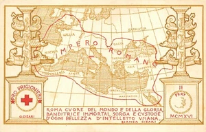 641) WW1 1916 CROCE ROSSA "PRO PRIGIONIERI" ILLUSTRATORE CISARI. - Foto 1 di 2