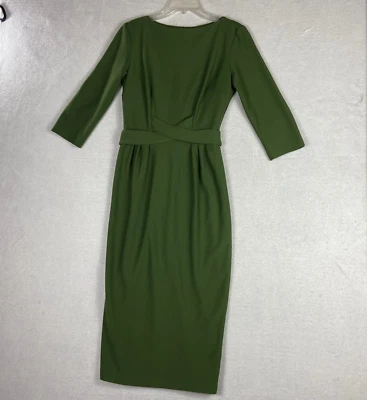 Vestido cruzado Betty página años 60 Vickie Criss en vintage verde mangas 3/4 clásico Foto 1 de 4