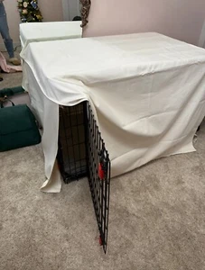 Brand New- Dog Crate Cover - Pure Cream Canvas - Picture 1 of 4