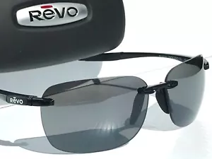 REVO DESCEND Black POLARIZED Graphite Gray XL Lens Sunglass 1070XL 01 GY - Picture 1 of 17