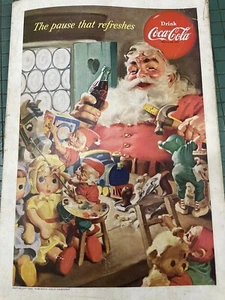 Vintage Santa Coca Cola Anzeige National Geographic Dezember 1953 - Bild 1 von 3