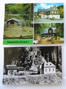 RDA postales lote 2 x WASHLEITHE Erzgebirge postales sin usar postal - Imagen 1 de 2