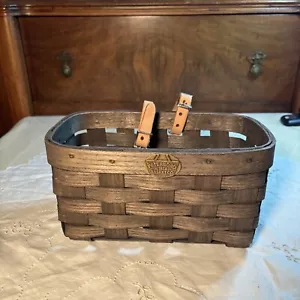 Peterboro Wood Splint Front Handlebar Bike Basket - Small Child’s Brown - Picture 1 of 7
