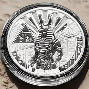 2023 Sierra Leone Egyptian Gods Anubis 1 oz .999 Silver BU Coin In Capsule 5000 - Picture 1 of 5