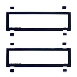 QLD Dual Slimline Number Plate Covers Set Black Clear Front & Rear 372mm x 100mm - Picture 1 of 8