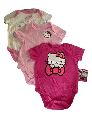 NWT 3 Hello Kitty baby shirts jumpsuit 3-6 months - Image 1 of 4
