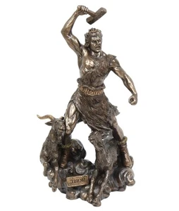 Figura Thor H30 CM Escultura Nórdico Dios Del Trueno Con Martillo Mitología - Imagen 1 de 4