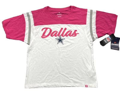 Top corto Dallas Cowboys Fanatics blanco/rosa Cheer Chant moda pequeño para mujer nuevo con etiquetas Foto 1 de 4