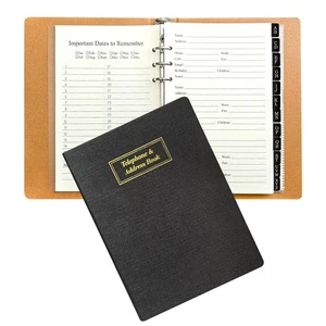 Refillable Address Book with Alphabetical Tabs, w/Pockets, 648 Large Print Te... - Picture 1 of 8