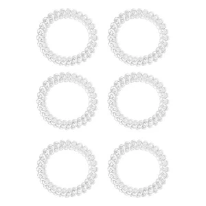 Spiral Hair Ties Clear Plastic Coil Hair Bands No Crease for Women Girl Stret... - Picture 1 of 9