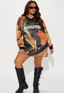 Fashion Nova Women's Size Large Cosmic Vibes Jersey Mini Dress Streetwear - Picture 1 of 4