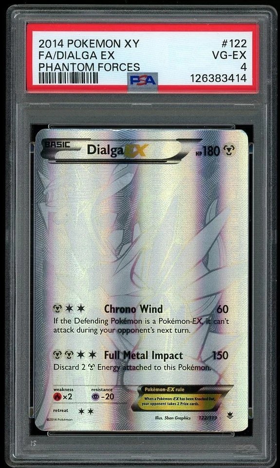 2014 Poklemon XY Phantom Forces 122/119 DIALGA EX Full Art PSA 4 - Image 1 of 2