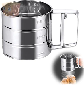 Mehlsieb Edelstahl fein 250 g Einhand Puderzuckerstreuer für Mehl Zucker Gewürze - Bild 1 von 7