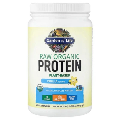 Garden of Life, RAW Organic Protein, Organic Plant Formula, Vanilla, 1.37 lbs - Image 1 of 2