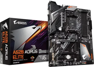Gigabyte A520 AORUS ELITE ATX Mainboard Sockel AM4 HDMI/DVI-D/M.2/SATA - Bild 1 von 4