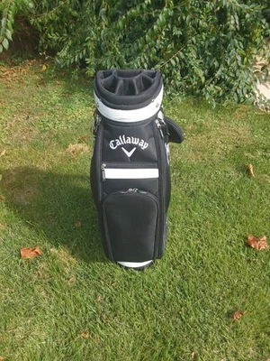 Bolsa de golf Callaway Solaire para damas negra blanca con borde divisor de 9 vías capucha para lluvia Foto 1 de 4