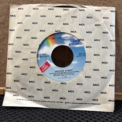 GEORGE STRAIT A Fire I Can't Put Out/Honky Tonk Crazy 45 7" Record Sample Copy - Image 1 of 2