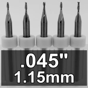 .045" 1.15mm Two Flute Carbide End Mills FIVE Pcs *MADE in USA* Engraver UMT111A - Picture 1 of 7