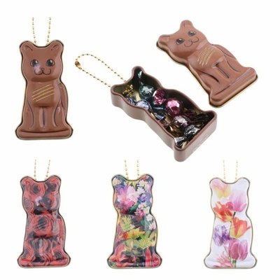 Miniatura Marrón Floral Gato Metal Caja Baratija Llavero Japón 1 Figura Aleatoria Foto 1 de 4